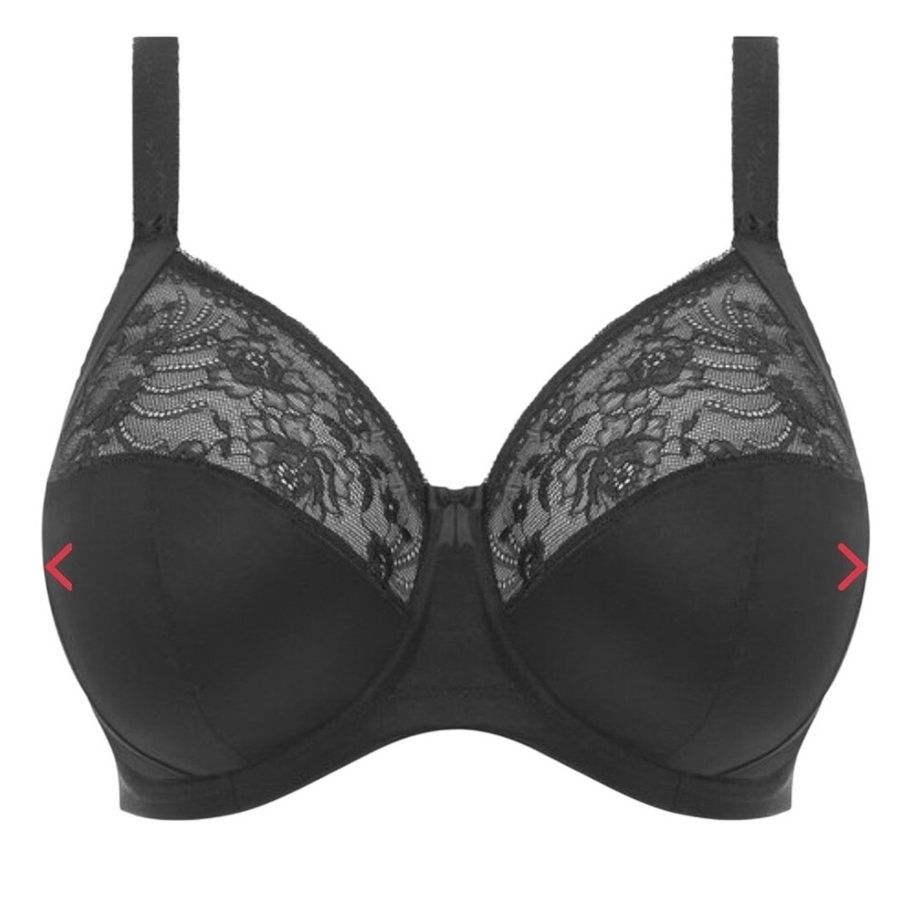 Elomi Morgan Stretch Banded Bra Black Women 36G Underwire Side Support NWT $79